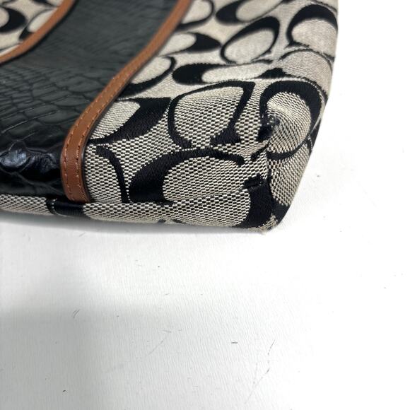 Coach Signature Snake Print Crossbody Bag Leather, Canvas - Picture 3 of 10